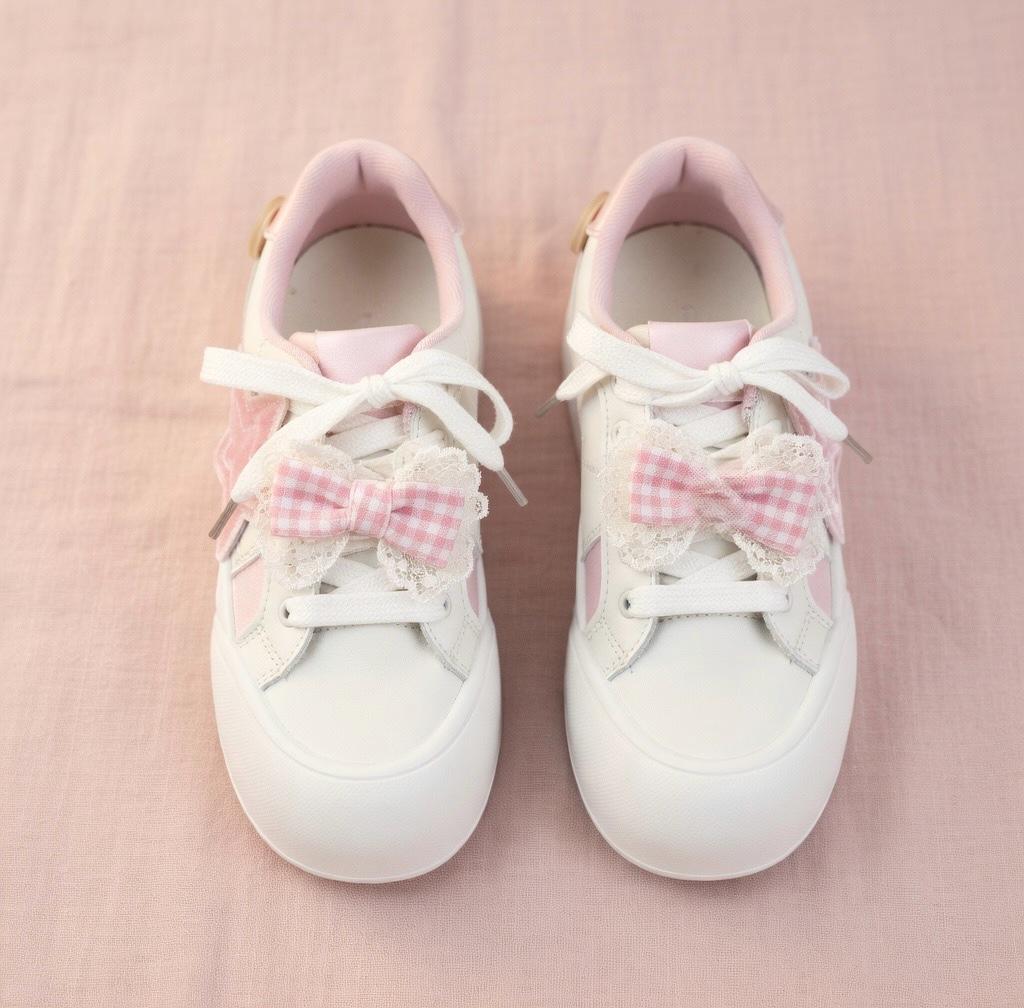 SoftSlipsy Kawaii Bow Star Platform Sneakers | Soft Girl, Korean Style Chunky Trainers