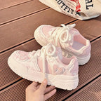 SoftSlipsy Pink Heart Platform Sneakers | Y2K Chunky Trainers (+8CM Height)