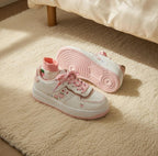 SoftSlipsy Peach Heart Platform Sneakers | +8CM Height Boost, Soft Girl Trainers