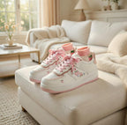 SoftSlipsy Peach Heart Platform Sneakers | +8CM Height Boost, Soft Girl Trainers