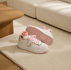 SoftSlipsy Peach Heart Platform Sneakers | +8CM Height Boost, Soft Girl Trainers