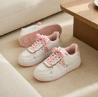 SoftSlipsy Peach Heart Platform Sneakers | +8CM Height Boost, Soft Girl Trainers
