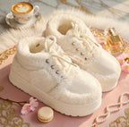 SoftSlipsy Cozy Sherpa Platform Sneakers | Fleece Lined Winter Trainers for Women