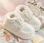 SoftSlipsy Cozy Sherpa Platform Sneakers | Fleece Lined Winter Trainers for Women