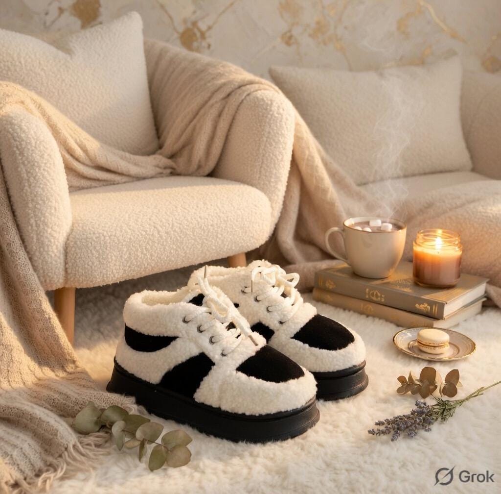SoftSlipsy Cozy Sherpa Platform Sneakers | Fleece Lined Winter Trainers for Women