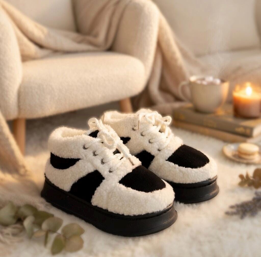 SoftSlipsy Cozy Sherpa Platform Sneakers | Fleece Lined Winter Trainers for Women