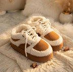 SoftSlipsy Cozy Sherpa Platform Sneakers | Fleece Lined Winter Trainers for Women