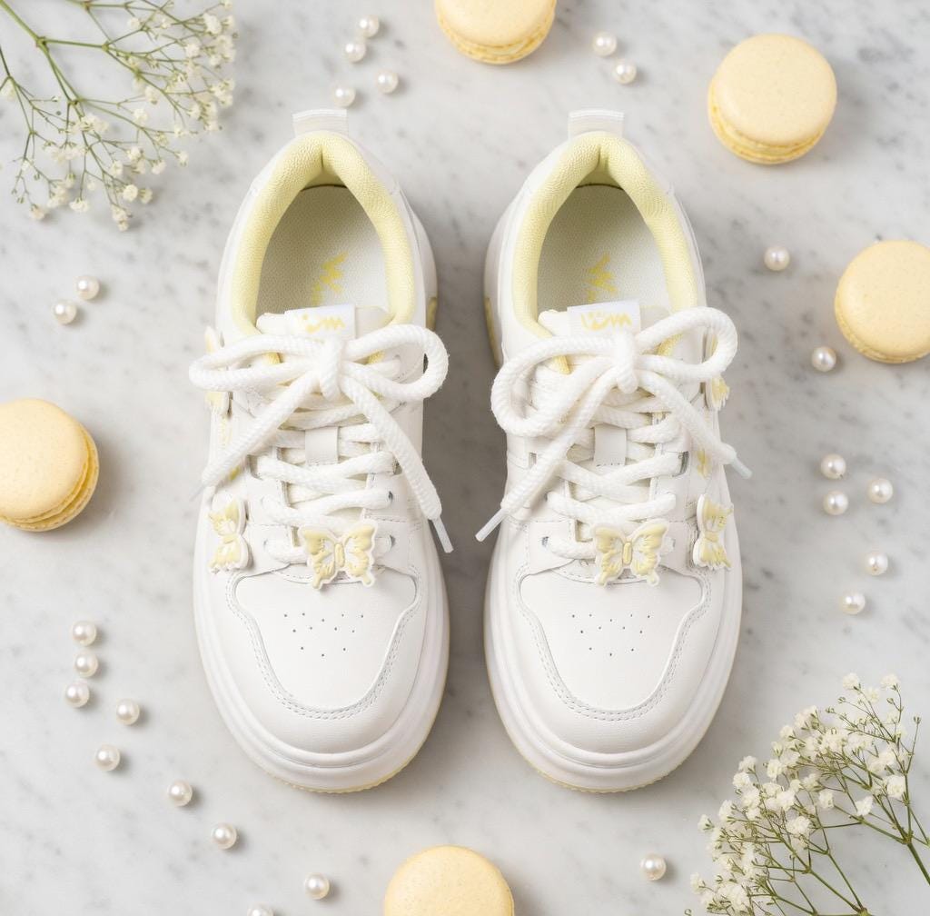 SoftSlipsy butterfly Platform Sneakers Women | Butterfly Floral Chunky Trainers