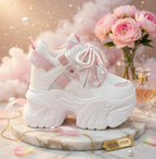 SoftSlipsy Chunky Platform Sneakers Women: Black Korean Style Height Increasing Trainers