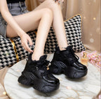 SoftSlipsy Chunky Platform Sneakers Women Height Increasing Korean Streetwear Trainers Thick Sole