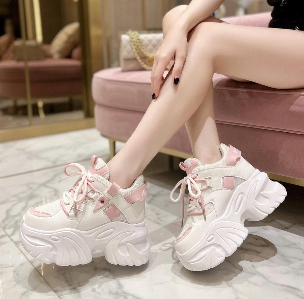 SoftSlipsy Chunky Platform Sneakers Women Height Increasing Korean Streetwear Trainers Thick Sole