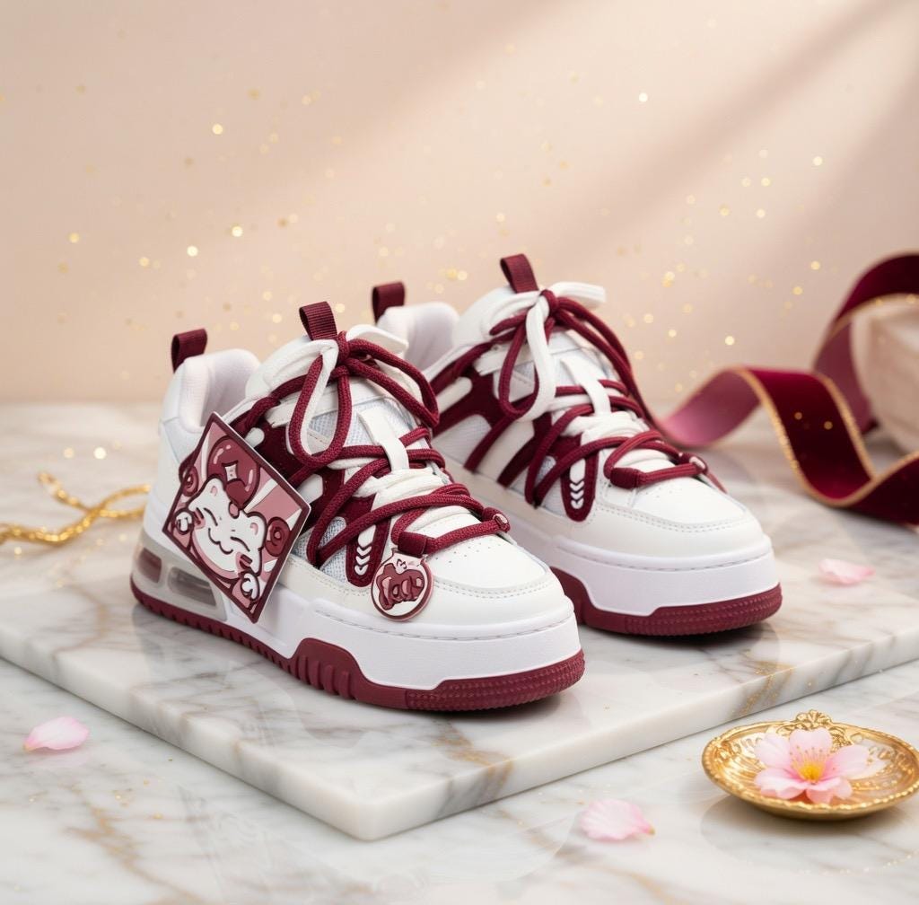 Kawaii Platform Sneakers, Pink Korean Harajuku Style Chunky Shoes | SoftSlipsy