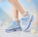 SoftSlipsy Women's Platform Sneakers: Air Cushion Trainers, Height Boost Chunky Sole