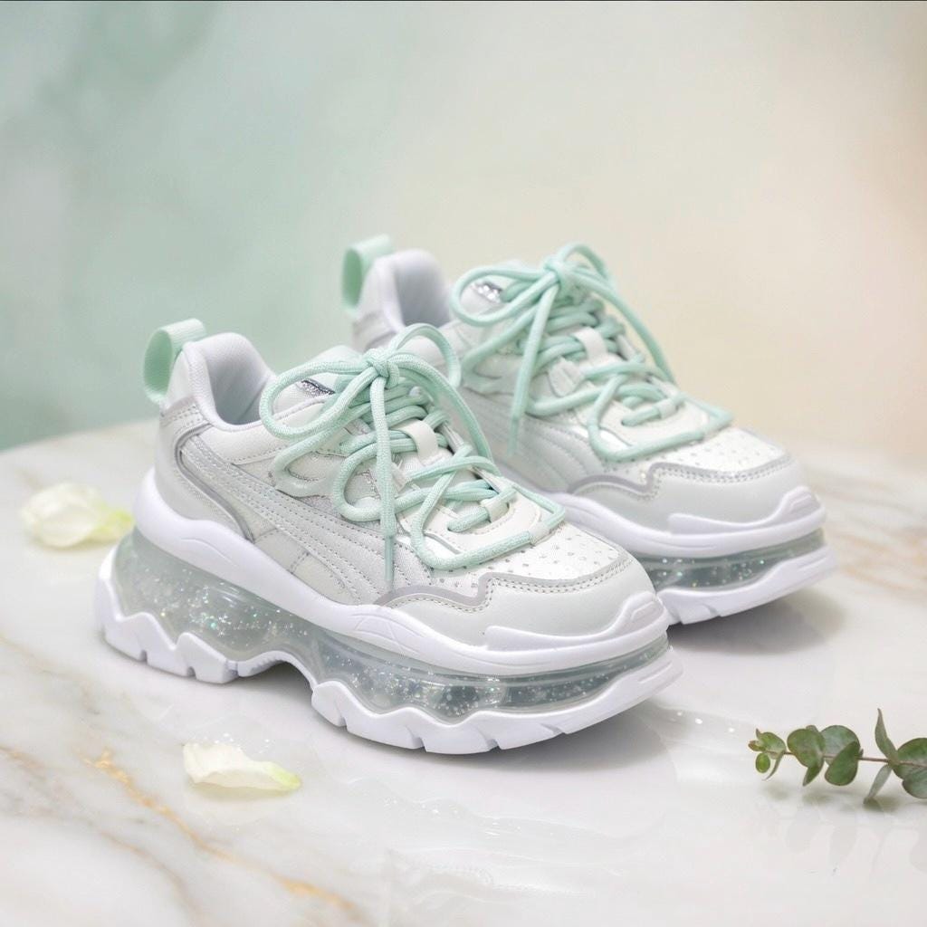 SoftSlipsy Platform Sneakers Women Air Cushion Sole Height Increasing Trainers Chunky Casual Streetwear Shoes