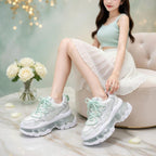 SoftSlipsy Women's Platform Sneakers: Air Cushion Trainers, Height Boost Chunky Sole