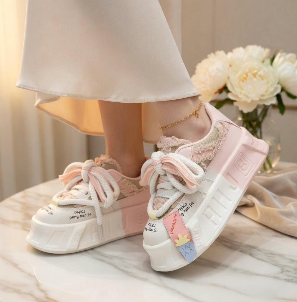 SoftSlipsy Chunky Platform Sneakers Women Height Boost Korean Style Trainers