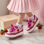 SoftSlipsy Pink Strawberry Platform Sneakers | Kawaii Chunky Sole Trainers, Korean Casual