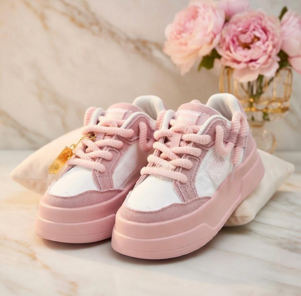 SoftSlipsy Blue Denim Platform Sneakers Women | Chunky Sole Skate Trainers Streetwear
