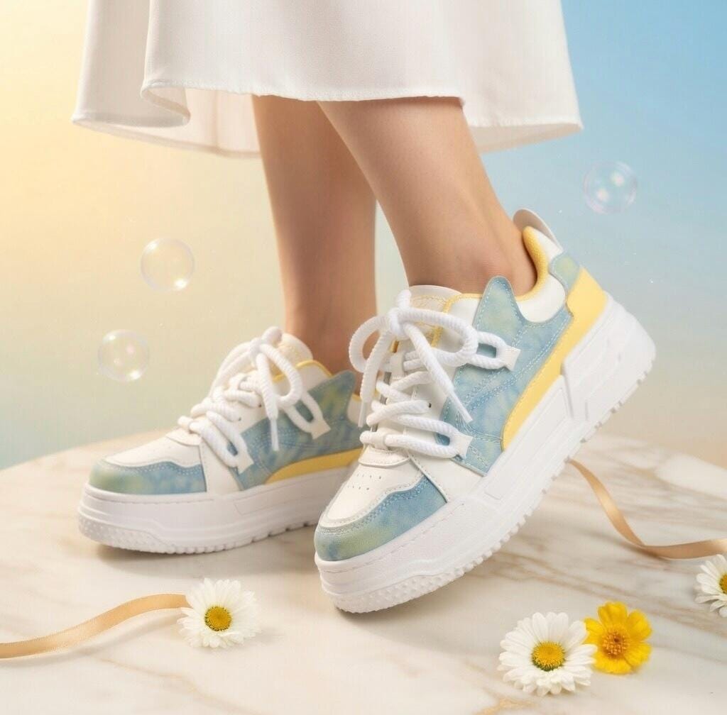 SoftSlipsy Women’s Chunky Platform Sneakers – Cotton Candy Pink