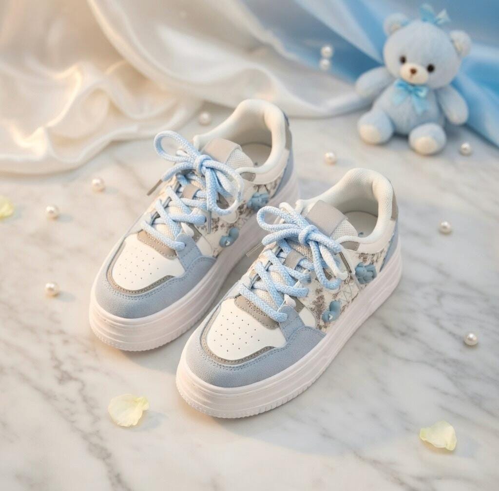 SoftSlipsy Kawaii Bear Platform Sneakers Women Pink Chunky Trainers | Streetwear Comfort Shoes