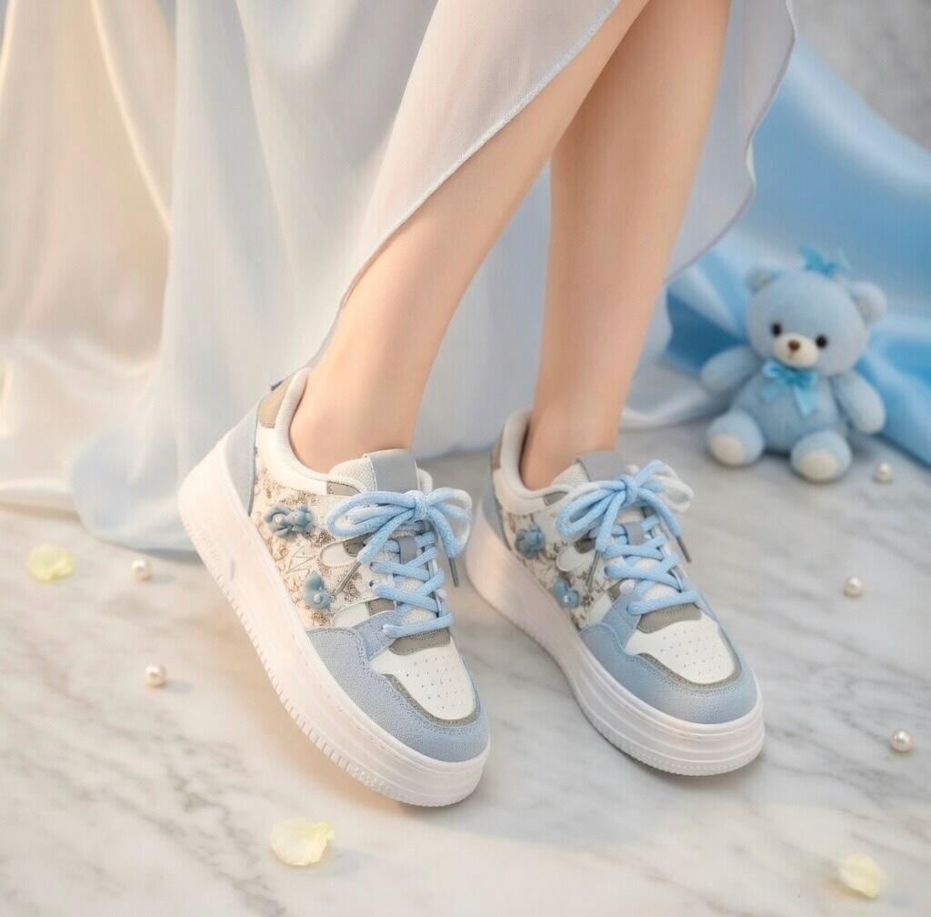 SoftSlipsy Kawaii Bear Platform Sneakers Women, Chunky Sole Streetwear Trainers