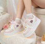 SoftSlipsy Kawaii Cat Platform Sneakers Women – Minimalist Streetwear Trainers