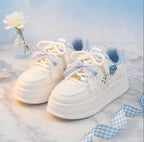 SoftSlipsy Kawaii Cat Platform Sneakers Women | Fish Detail Chunky Trainers, Casual Shoes