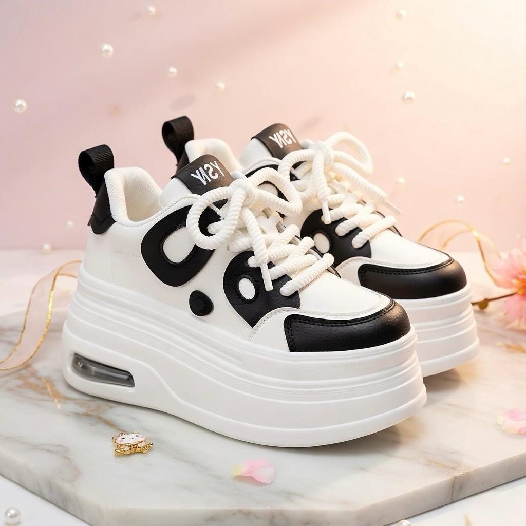 SoftSlipsy Women's Platform Sneakers: Playful Chunky Trainers, Streetwear Comfort Shoes