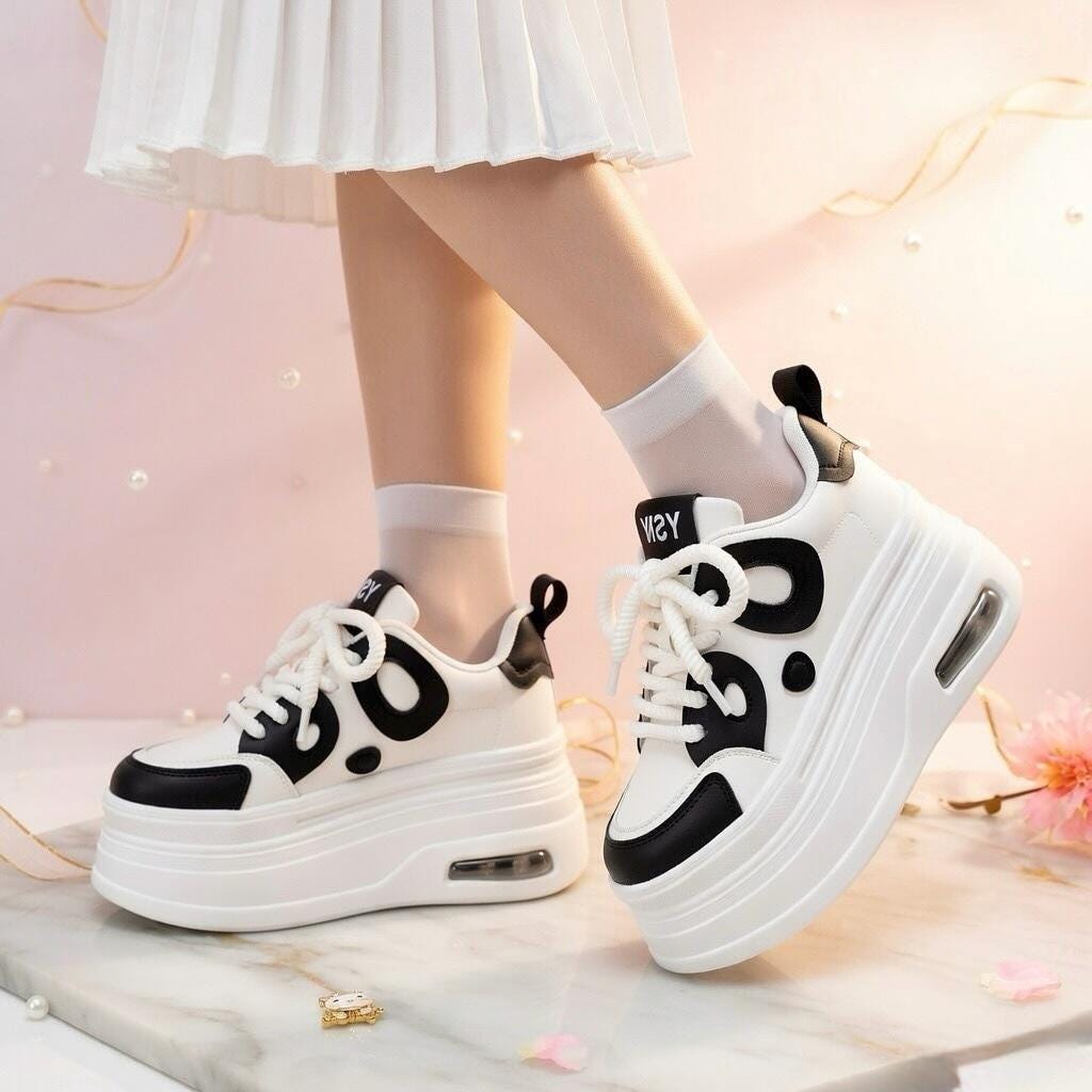 SoftSlipsy Women's Platform Sneakers: Playful Chunky Trainers, Streetwear Comfort Shoes