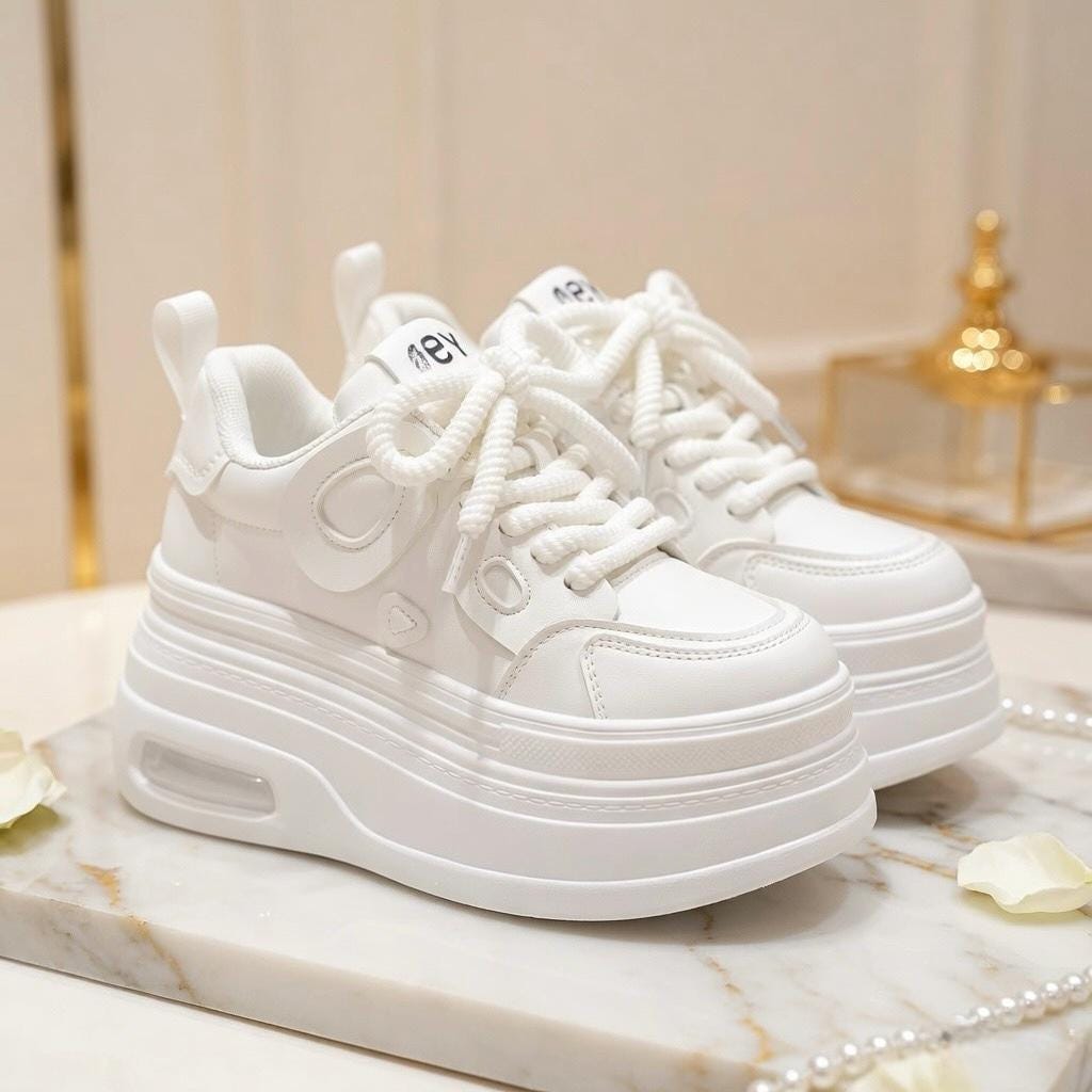 SoftSlipsy Women's Platform Sneakers: Playful Chunky Trainers, Streetwear Comfort Shoes