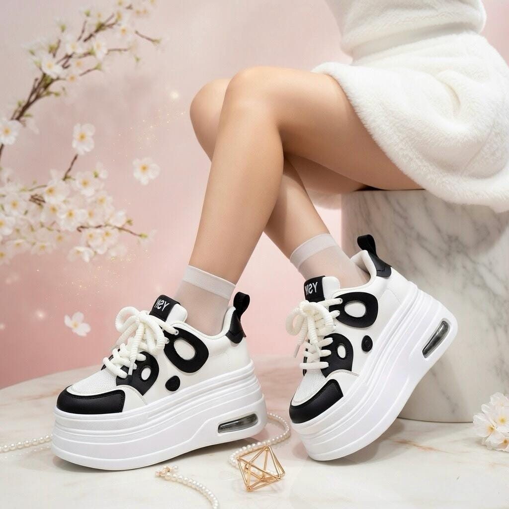 SoftSlipsy Women's Platform Sneakers: Playful Chunky Trainers, Streetwear Comfort Shoes