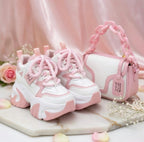 SoftSlipsy High Platform Sneakers Women Chunky Sole Trainers Height Boost Fashion Streetwear Shoes.