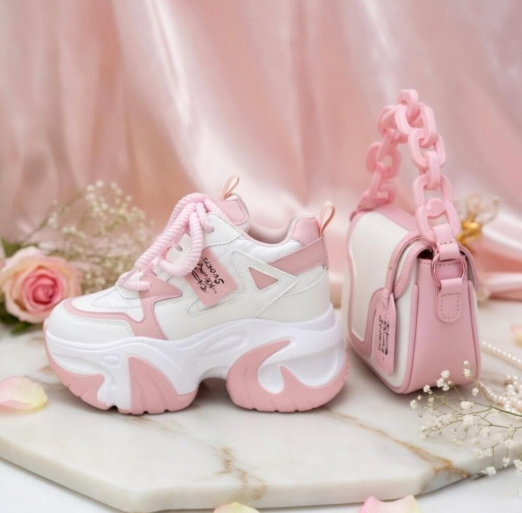 SoftSlipsy High Platform Sneakers Women Chunky Sole Trainers Height Boost Fashion Streetwear Shoes.
