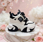 SoftSlipsy Pink Chunky Platform Sneakers | Women's Height Increasing Trainers, Korean Fashion Style