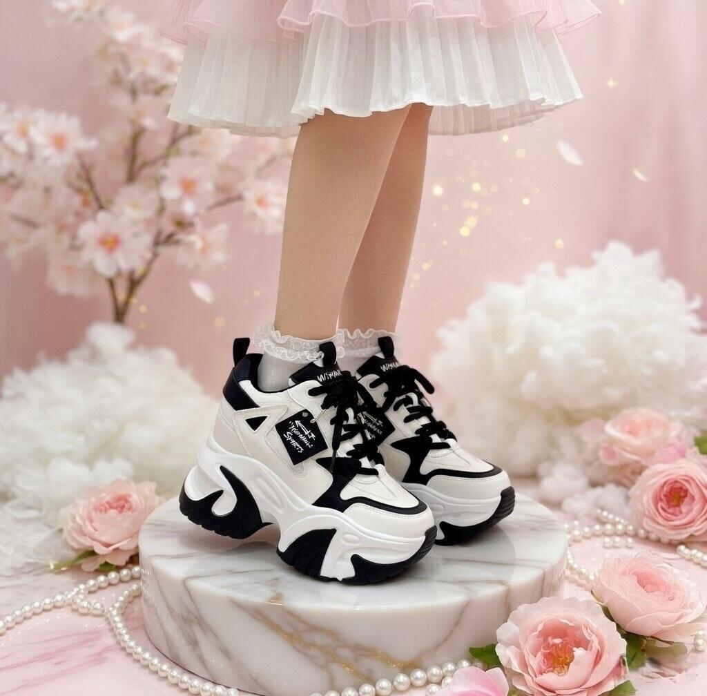 SoftSlipsy High Platform Sneakers Women Chunky Sole Trainers Height Boost Fashion Streetwear Shoes.