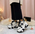 SoftSlipsy High Platform Sneakers Women Chunky Sole Trainers Height Boost Fashion Streetwear Shoes.