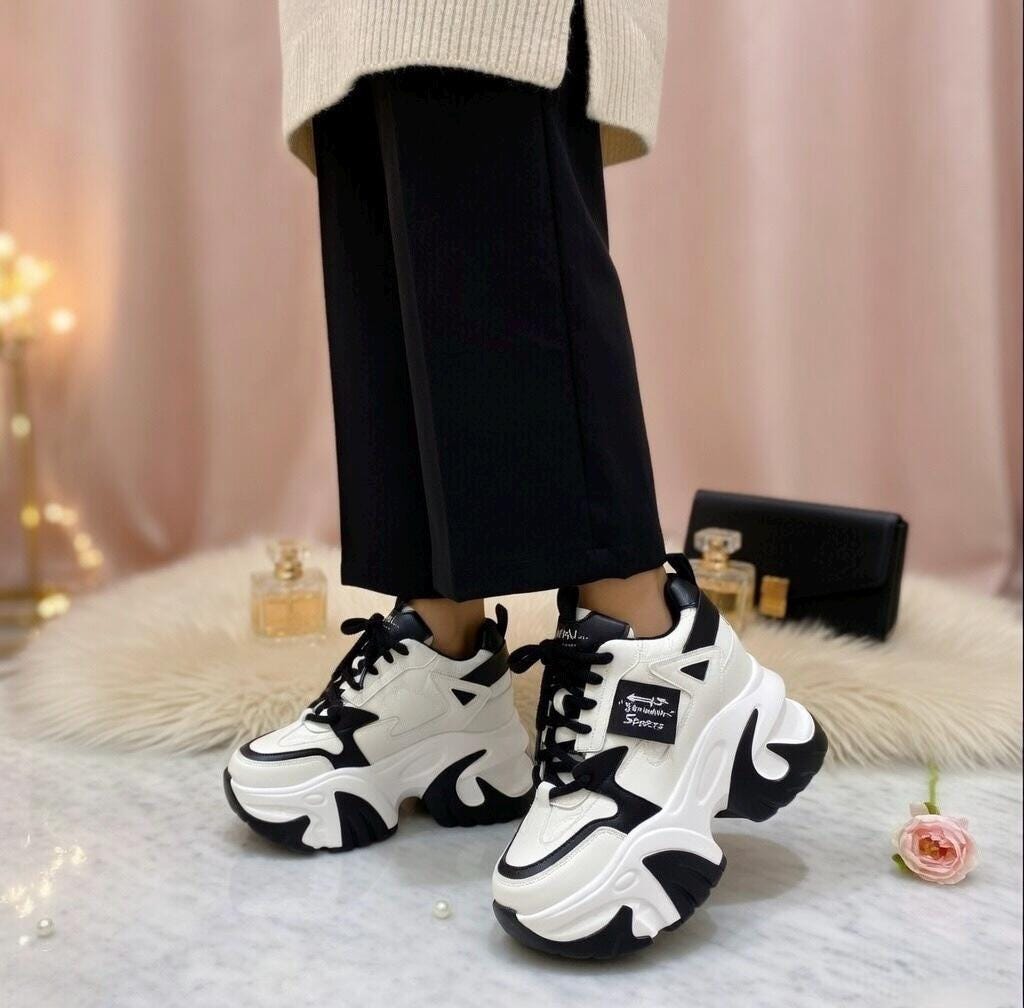 SoftSlipsy Pink Chunky Platform Sneakers | Women's Height Increasing Trainers, Korean Fashion Style