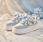 SoftSlipsy Kawaii Bear Platform Sneakers Women, Chunky Sole Streetwear Trainers