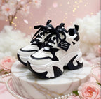 SoftSlipsy High Platform Sneakers Women Chunky Sole Trainers Height Boost Fashion Streetwear Shoes.