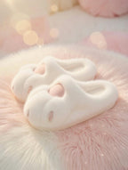 Plush Cat Paw Slippers | Soft Fluffy Indoor House Shoes, Cozy Winter Warmth | SoftSlipsy