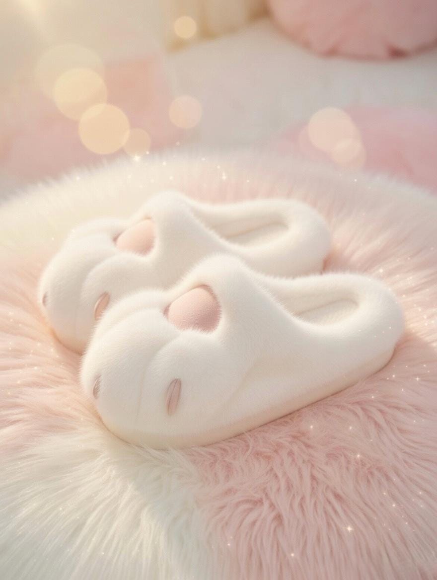 Plush Cat Paw Slippers | Soft Fluffy Indoor House Shoes, Cozy Winter Warmth | SoftSlipsy