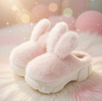 Plush Bunny Platform Slippers, Ultra-Soft Cozy House Shoes, Warm Winter Indoor Slipper | SoftSlipsy