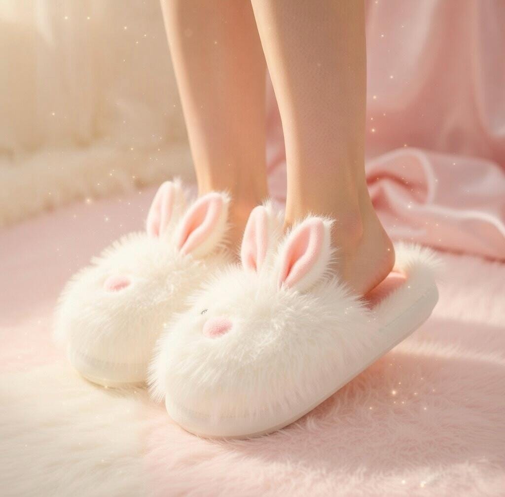 Fluffy Bunny Slippers | Plush Rabbit House Shoes, Cozy Winter Warmth | SoftSlipsy