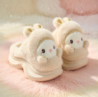 Plush Bunny Platform Slippers | Kawaii Rabbit House Shoes, Cozy Winter Indoor Footwear | SoftSlipsy