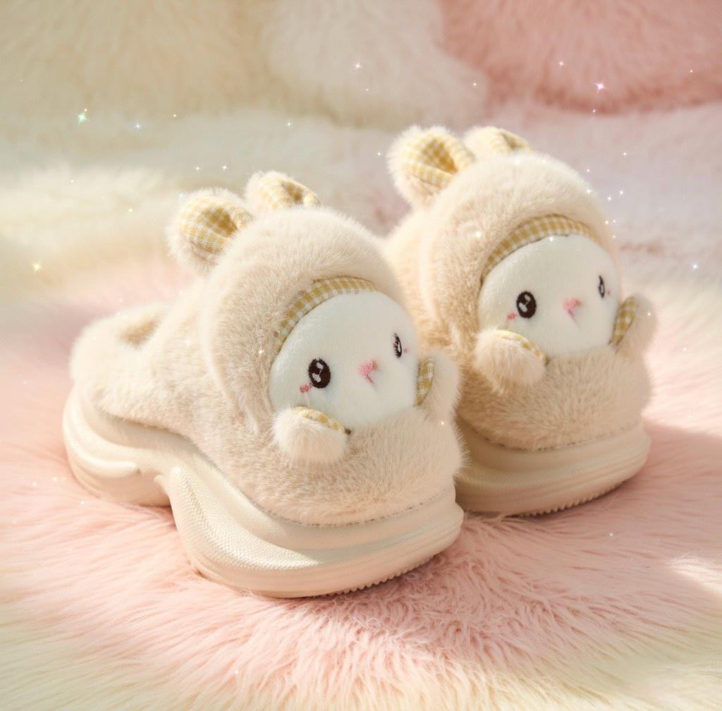 Plush Bunny Platform Slippers | Cozy Kawaii Rabbit House Shoes | SoftSlipsy