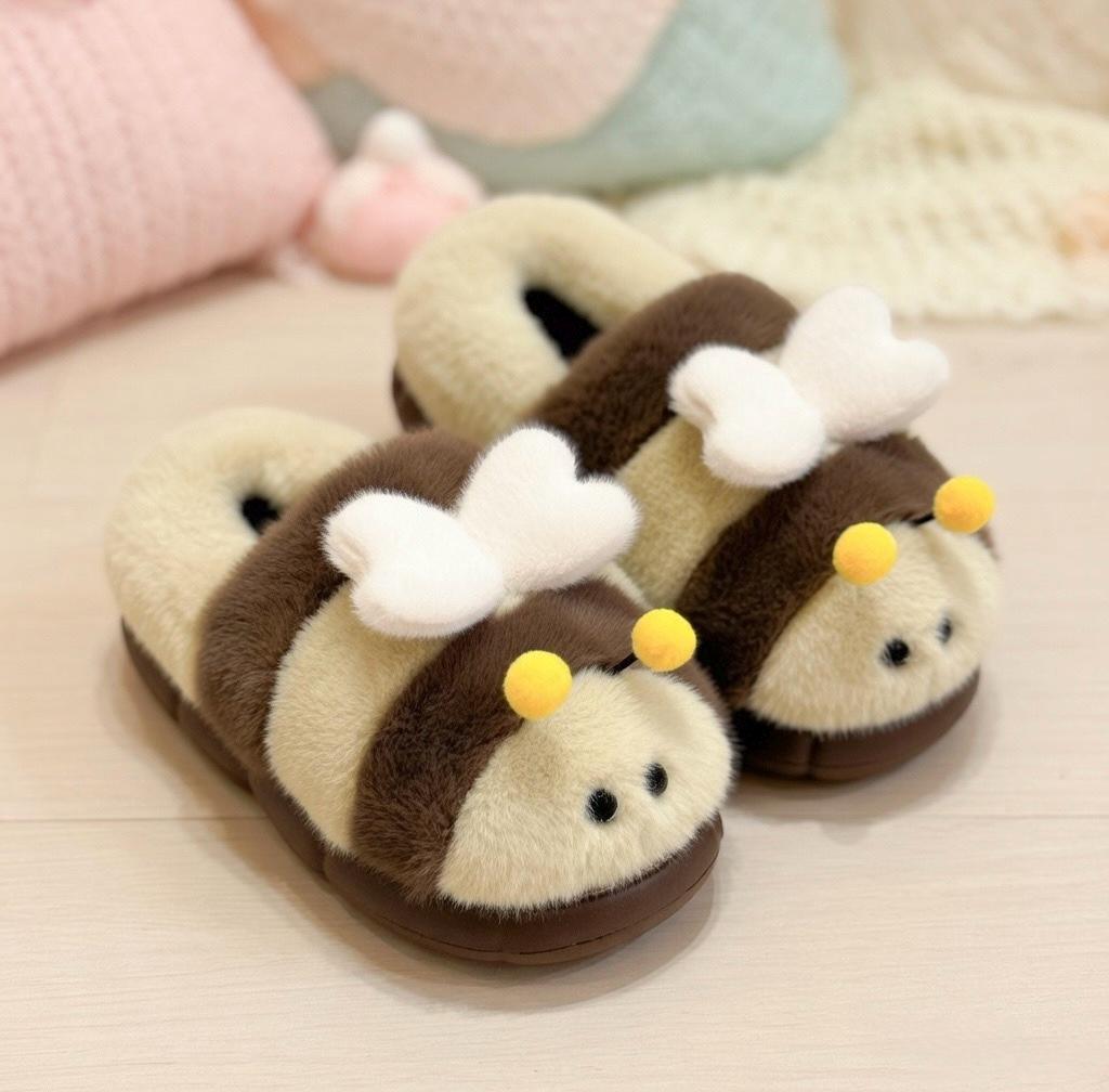 Plush Bumblebee Slippers | Soft Cozy Indoor Shoes, Animal Design | SoftSlipsy