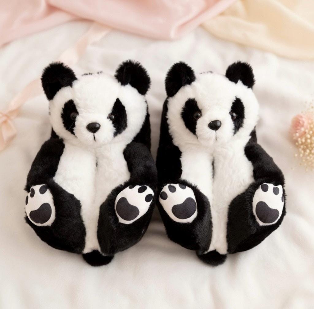 Plush Panda Bear Slippers | Ultra-Soft Cozy Indoor Shoes | SoftSlipsy