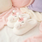 Plush Unicorn Slippers | Soft Cozy Fantasy Animal House Shoes | SoftSlipsy
