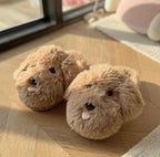 Plush Puppy Face Slippers | Soft Cozy Indoor Dog Shoes | SoftSlipsy