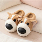 Plush Dog Slippers | Cozy Warm Animal House Shoes for Women | SoftSlipsy